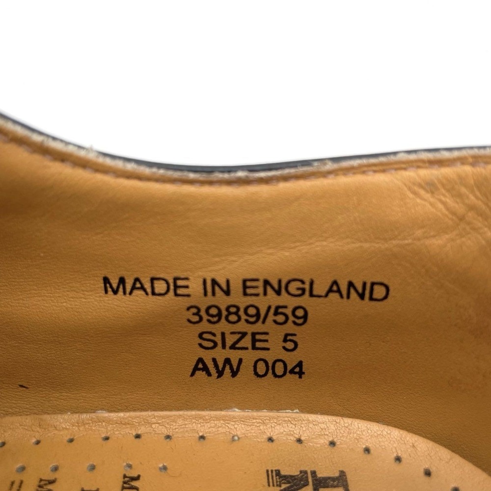 Dr. Martens 3989 Made in England Black White Wingtip Brogue Shoes Women's Size 7 - Picture 6 of 8
